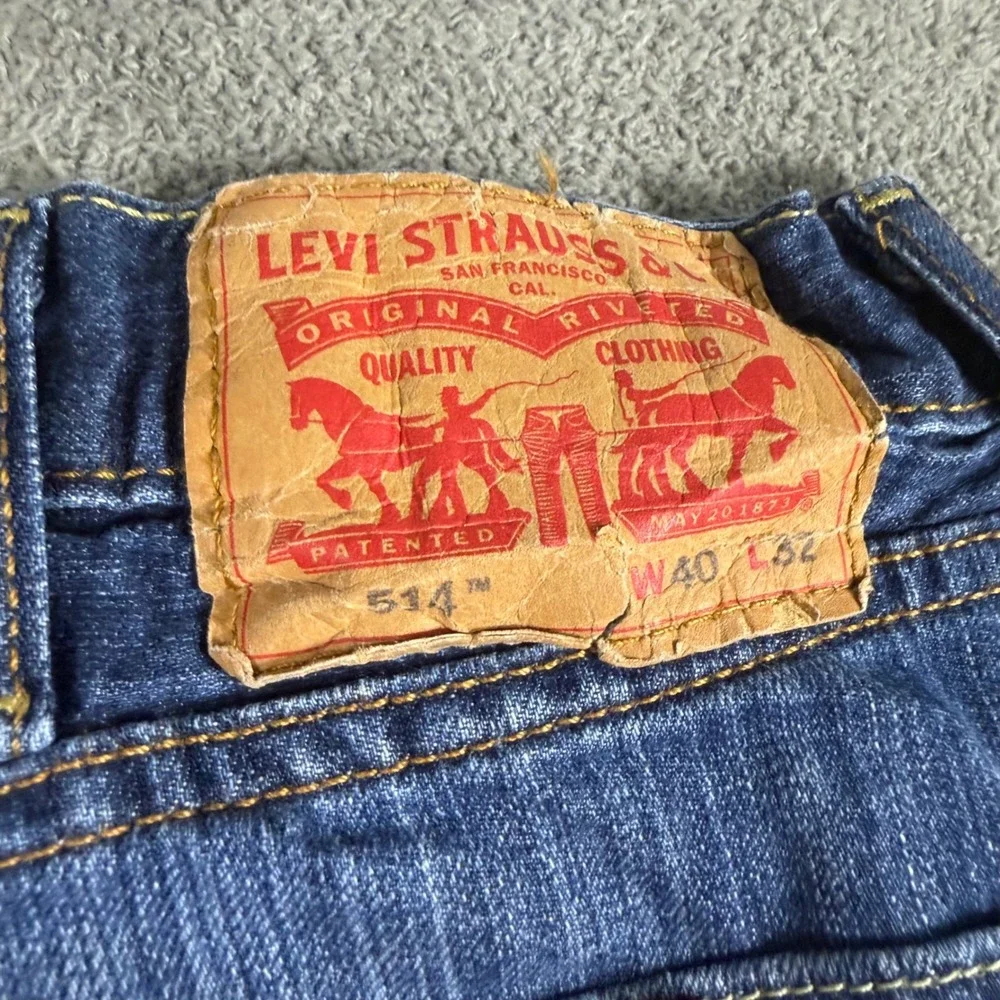 Levis 514 Straight Fit Mens Jeans Medium Wash Blue Denim 40x32
